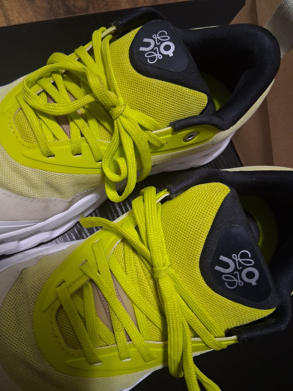 Loewe Neon Yellow and Cream Athletic Sneakers - Picture 7 of 16
